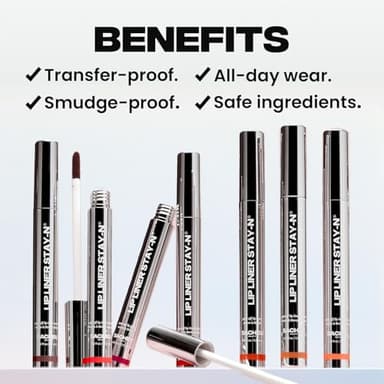Sacheu Lip Liner STAY-N Peel Off Lip Stain — Long Lasting Matte Lip Tattoo Transfer Proof Lipstain Infused with Hyaluronic Acid & Vitamin E for All Skin Types — Vegan & Cruelty-Free, p-INKED - Image 4