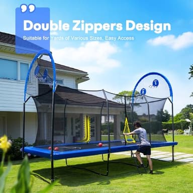Zupapa 1500LBS Weight Capacity Rectangle Trampoline 10x17FT 9X15FT 8X14FT Outdoor Square Gymnastics Trampolines for Kids Adults Long Large Big Rectangular Tumbling Trampolin - Image 8