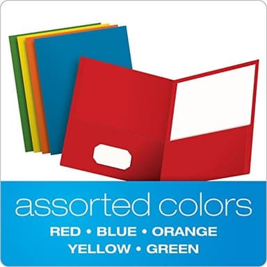 Oxford 2 Pocket Folders, Textured Paper, Assorted Colors (Light Blue, Red, Yellow, Orange, Green), Letter Size, 50 Per Box - Image 5