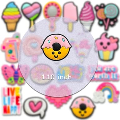 20Pcs Girls Shoe Charms for Croc Clogs Sandals, Cute Pink Shoe Decorations - Image 5