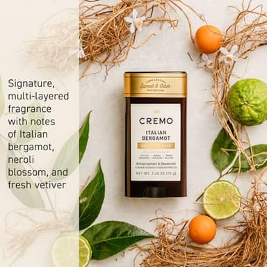 Cremo Italian Bergamot Antiperspirant & Deodorant for Men, 48-hour Sweat and Odor Protection, 2.65oz - Image 2