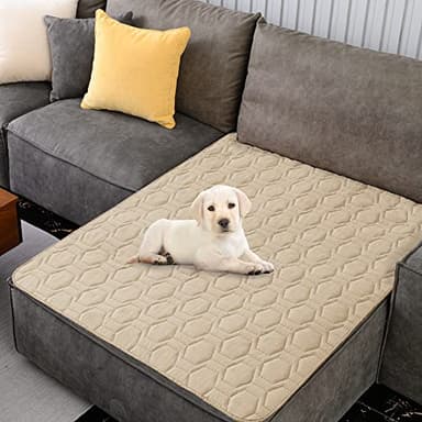 Tcksstex Waterproof and Non-Slip Dog Bed Cover and Pet Blanket Sofa Pet Bed Mat ,car Incontinence Mattress Protectors Furniture Couch Cover for Most Cats Dogs,Pets(82x102-Beige) - Image 7