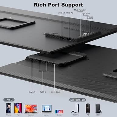 24" Large Portable Monitor, 1080P FHD 100Hz Laptop Screen Extender, 125% sRGB IPS Monitor Extender, USB C HDMI Office Gaming with Detachable Stand, Travel monitor for Window MAC Phone Xbox Switch - Image 7