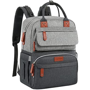Diaper Bag Backpack, Baby Bag for Boys Girls, Large Diaper Backpack Travel Diaper Bags with Insulated Pockets Baby Registry Search Shower Gifts Newborn Essentials for Mom Dad, Waterproof Grey - Image 1