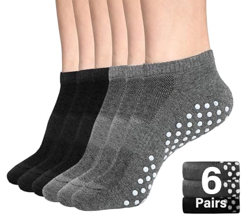 DIBAOLONG Non Slip Yoga Socks for Women, Anti-Skid Gripper Socks Pilates Barre Bikram Fitness Socks with Grips (8-10) - Image 1