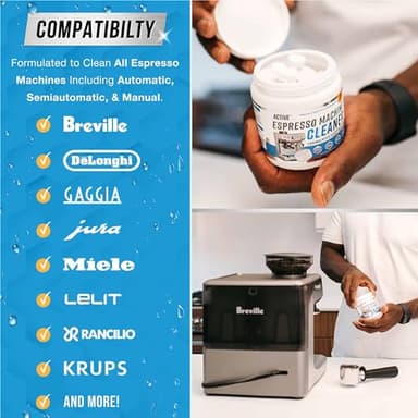 ACTIVE Espresso Machine Cleaning Tablets Descaling - 120 Tabs | Compatible with Breville Barista Express, Gaggia, Delonghi, Jura, Philips | Expresso Maker Backflush Oil Remover Solution Clean Tablet - Image 5