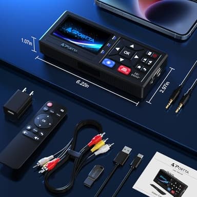 Portta VHS to Digital Converter with 128GB USB3.0 Flash Drive, Video to Digital Recorder Compatible with VHS, VCR, DVR, DVD, Hi8, Mini DV Players, Camcorder (Tapes/DVD Player Not Included) - Image 6