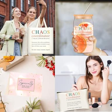 DHQH Thank You Gifts For Women, Employee Appreciation Gifts, Chaos Coordinator Gift for Coworkers Boss Manager Office Lady Nurse Mom, Administrative Professional Day with 16Oz Glass Cup - Image 4