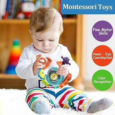 Montessori Sensory Toys for Toddlers 1-3 - Travel Activities Busy Board Cube - Baby Gifts for 6 9 12 18 Months 1 2 One Year Old Infant Boys Girls - Airplane Plane Car Travel Toys Educational Learning - Image 2