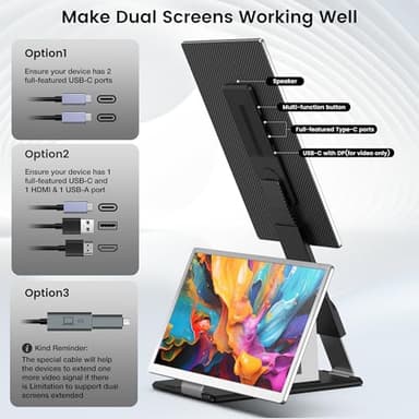 Fagomfer S6 Laptop Screen Extender | Silver | 15.6'' | FHD 1080P | 86% NTSC | Triple Laptop Monitor Extender | Working with Windows, Mac, DeX, Chrome, Desktop, Mini PC - Image 6