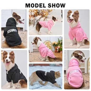 SCENEREAL Security Dog Hoodie Sweater for Large Medium Small Dogs, Embroidered Dog Clothes with Hat Pockets and Leash Hole, Soft Warm Fleece Pets Cold Weather Halloween Costumes for Boys Girls - Image 6