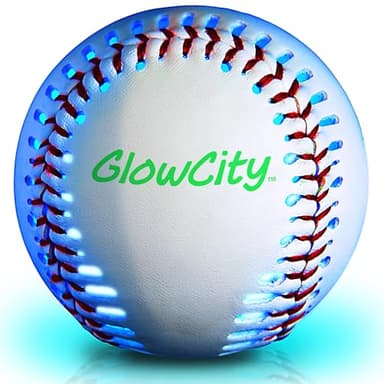 GlowCity Premium Leather LED Rechargeable Light-Up Baseball - Illuminate The Game - Nighttime Fun and Play - Sports Stuff & Gadgets for Kids Age 8 Years Old and Up - Catch Only - Image 1