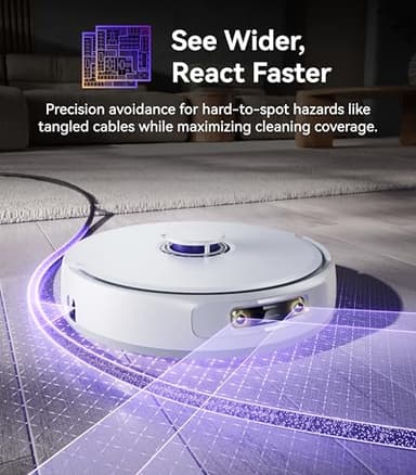 NARWAL Freo Z Ultra Robot Vacuum and Mop Combo, Dual RGB Cameras and Chips, AI Avoidance, 12000Pa Suction, Real-Time Decisions, Adaptive Hot-Water Self Wash & Self Emptying,Quiet, White (Renewed) - Image 2