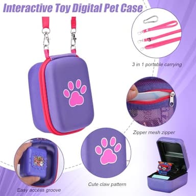 Mity rain Interactive Toy Digital Pet and Case Compatible with Bitzee, 3 in 1 Portable Holder for Hand/Neck/Bag Carrying with Storage Pocket, Electronic Pets Toys Accessories - Image 3