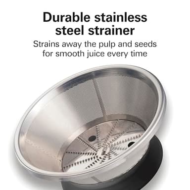 Hamilton Beach HealthSmart Juicer Machine, Compact Centrifugal Extractor, 2.4” Feed Chute for Fruits and Vegetables, Easy to Clean, BPA Free, 400W, White (67501) - Image 6