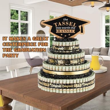 2025 Graduation Gifts for Her/Him- 4 Tier Graduation Cake Filled with Cash Money, Graduation Decorations Class of 2025 Graduation Centerpieces 2025, Money Gift Ideas for Boys Girls High School College - Image 5