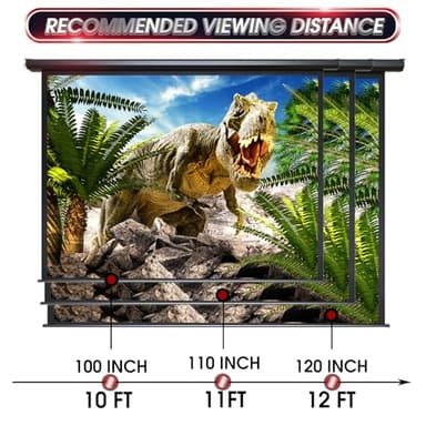 Aoxun 100" Motorized Projector Screen - Indoor and Outdoor Movies Screen 100 inch Electric 16:9 Projector Screen W/Remote Control - Image 7