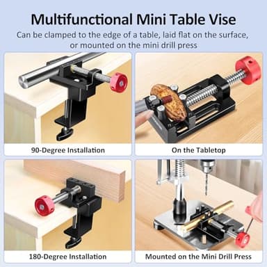 ArtyMaster Mini Drill Press Vise with Rubber Soft Jaws, 0-2.48" Clamping Range Mini Vice Clamp for Crafts, Jewelry Making, Modeling and Repairs, Precision Aluminum Small Vise for Small Projects - Image 3
