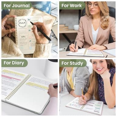 Dotted Spiral Journal Notebook for Women & Men, 140 Pages, Bullet Dotted Notebook for Journaling & Note Taking, Journals for Writing, A5(6"x8") - Green - Image 7