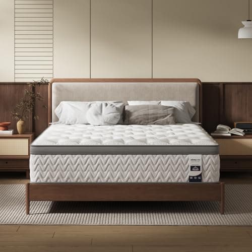 SLEEP100 King Mattress 12 Inch, 5-Zone Deep Sleep Firm Mattress with Extra Lumbar & Shoulder Support, Hotel Collection Hybrid Mattresses Pain Relief - Fiberglass Free & No Odor - 365 Night Trial - Image 1