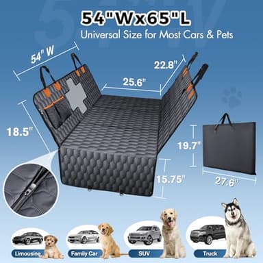 Chumajor 3-in-1 Convertible PU Leather Dog Car Seat Extender & Booster Seat – 400lb Capacity, Waterproof, Hard Bottom, Scratch-Proof Hammock for Cars & SUVs-L - Image 7