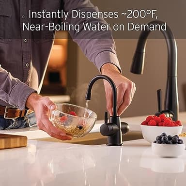InSinkErator Stainless Steel Tank, HC250MBLK-SS HOT250 System, 2-Handle Drinking Faucet in Matte Black with 2/3-Gallon, Filter-Compatible Instant Hot/Cold Water Dispenser - Image 2