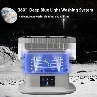 SAZCIS Portable Washing, 15 L 60W Portable Washer, 3 Modes Wash Machine for Underwear, Baby Clothes, Sock, Suitable for Apartments, Travel, Hotels, Camping and RV (Purple) - Image 3