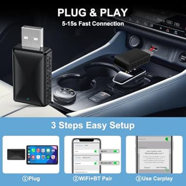 VCARLINKPLAY 2 IN 1 Wireless Carplay Adapter, Plug & Play Magic link Carplay Stable Fast Connection, Convert Factory Wired to Wireless Carplay Dongle/Android Auto Adapter for Cars 2016+, iPhone iOS 9+ - Image 4