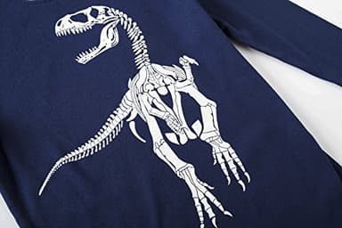 Family Feeling Dinosaur Little Boys Long Sleeve Pajamas Sets Cotton Pyjamas Kids Pjs Size 5 Blue - Image 3