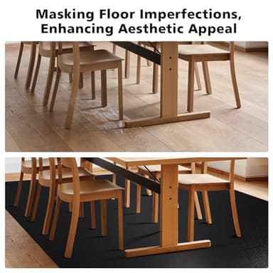 FURKIT Vinyl Floor Mat for Home, Black Waterproof Area Mat for Under Dining Room Table, Sturdy Plastic Rug Protector for Kitchen, Living Room, Yard, Garage, Large Baby Play Mat (60"x 75") - Image 4