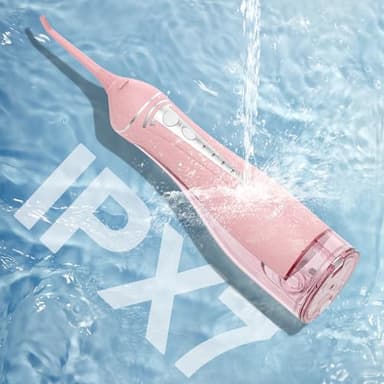 Water Flosser Teeth Pick: Rechargeable Cordless Oral Irrigator 300ML Portable Water Flosser for Braces IPX7 Waterproof Electric Waterflosser for Teeth Cleaning C101 Pink - Image 8