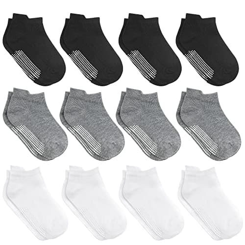 Debra Weitzner 12 Pairs Non-Slip Toddler Socks With Grips for Baby Boys and Girls - Anti-Slip Ankle Socks for Infant's and Kids - Image 1