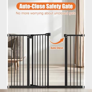 keny 29"-42.7" Baby Gate for Stairs, Auto Close Dog Gate for Doorways, No Drilling Needed, Safety Barrier for Kids and Pets, 30" Tall, Black - Image 4