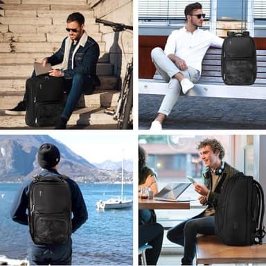 Camouflage Business Backpack for Men, Tech-Savvy Laptop Backpack with USB Charging Port and Ergonomic Design, 40L Water Resistant Anti Theft Travel Work College Backpack Fits 17.3 Inch Notebook - Image 8
