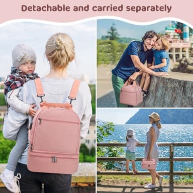 OCKLILY Pump Bag, Breast Pump Carrying Bags with Ice Pack & Waterproof Mat, Breast Pump Bag Compatible with Spectra S1 S2, Pumping Bags Milk Bottle Cooler for Work Travel Camping, Pink - Image 4