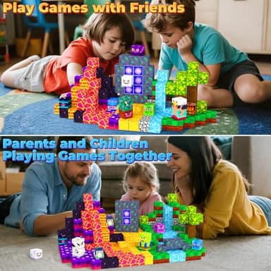 Magnetic Blocks Games Building Toys for 3-16 Year Old Boys Girls, Toddler Kids Magnetic Cubes Tiles Sensory Montessori Education Learning Travel Toys Ages 3+ Halloween Birthday Party Favors Gifts - Image 5