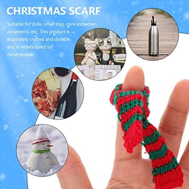 ARTIBETTER 30pcs Christmas Knitted Mini Scarves Xmas Tree Ornaments Miniature Scarf Wine Bottle Decoration DIY Crafts Doll Jewelry Making - Image 5