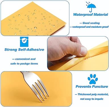 Axidou Kraft Bubble Mailers 8.5x12 Inch 200 Pack, Tear Resistant Padded Envelopes, Thick Self Sealing Bubble Envelopes, Suitable for Small Businesses, Shipping, Mailing, Packaging, Yellow - Image 4