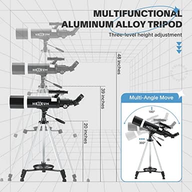 Telescope for Adults & Beginner Astronomers - 80mm Aperture 600mm Fully Multi-Coated High Transmission Coatings with AZ Mount Tripod Phone Adapter, Carrying Bag, Wireless Control. - Image 6