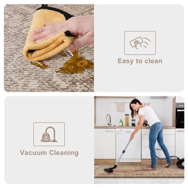 KIMODE Anti Fatigue Kitchen Mat, Boho Distressed Kitchen Rugs Sets of 2, Non Slip Kitchen Mat for Floor, Cushioned Comfort Standing Mat for Sink, Laundry, Office, Desk 17"x47"+17"x29" - Image 5