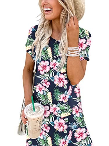 ANRABESS Womens Summer Maxi Dress Short Sleeve Casual Loose Long T Shirt Dresses Split Vacation Beach Sundress Travel Outfits Floral Print X-Large - Image 6
