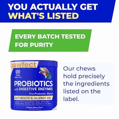 Pet Probiotics for Dogs & Digestive Enzymes for Dogs | Gut Health & Digestive Function Support | Pumpkin & Omega | Prebiotic Supplement Chews - Image 7