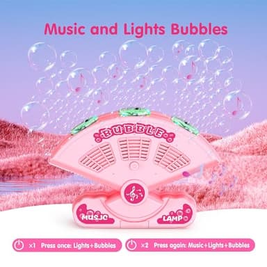 Bubble Machine-Automatic Fan-Shaped Bubble Blower Machine-10,000 Bubble Per Min Bubbles Maker for Kids,Portable Bubble Maker Toys for Outdoor,Wedding,Party,Birthday-Pink - Image 6