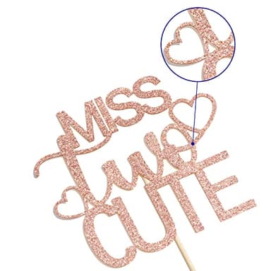 Rose Gold Glitter Miss Two Cute Cake Topper - Girls 2nd Birthday Decorations - Sweet Baby Girl, Two Year Old Birthday Party Decorations - Image 7