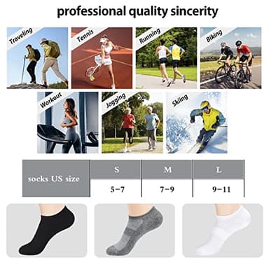 inhees 8 Pairs Ankle Socks Women's and Men Thin Athletic Running Cotton Low Cut No Show Socks - Image 7