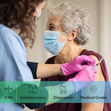 FifthPulse Fuchsia Hot Pink Nitrile Disposable Gloves - Case of 1000 3 Mil Nitrile Gloves X Large - Powder and Latex Free - Surgical Medical Exam, Food Safe Cooking - Image 3
