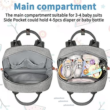 Diaper Bag Backpack, Baby Bag for Boys Girls, Large Diaper Backpack Travel Diaper Bags with Insulated Pockets Baby Registry Search Shower Gifts Newborn Essentials for Mom Dad, Waterproof Grey - Image 5
