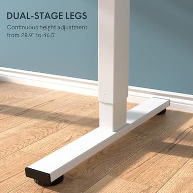 FLEXISPOT EN1 Whole-Piece Standing Desk, 48 x 24 Inches Height Adjustable Desk Stand up Desk Home Office Table for Computer Laptop (White Frame + Maple Desktop) - Image 6