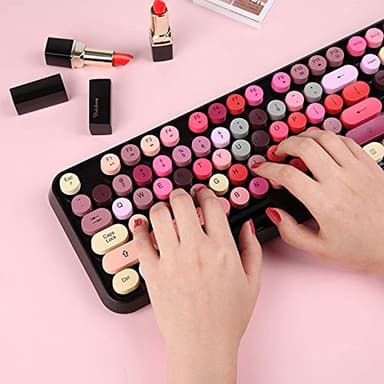 FOPETT Keyboard and Mouse Sets, Wireless, Reliable 2.4 GHz Connectivity for PC,Laptop,Smart TV and More (Black Colorful) - Image 5