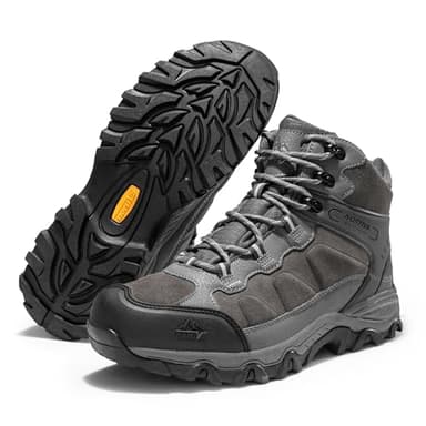 NORTIV 8 Men's Waterproof Hiking Boots Outdoor Mid Trekking Lightweight Mountaineering Shoes Paladin,Size 10,Dark Grey,JS19004M - Image 2